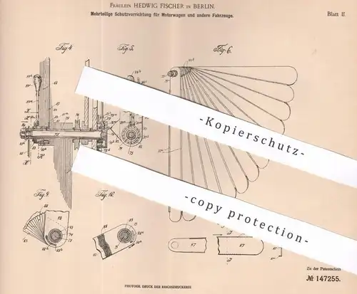 original Patent - Hedwig Fischer , Berlin | Verdeck an Motorwagen | Automobil , Fahrzeug | Schutz vor Sonne & Regen