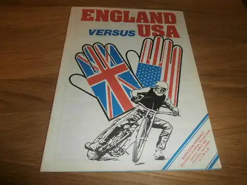 Speedway Wimbledon 29.04.1982, England vs. USA  , Programmheft / Programm / Rennprogramm , program !!!