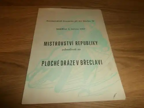 Speedway Breclav 4.06.1967 , Programmheft / Programm / Rennprogramm , program !!!