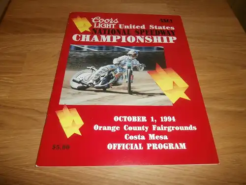 Speedway Costa Mesa 1.10.1994 , US Champioship , AMA , Programmheft / Programm / Rennprogramm , program !!!