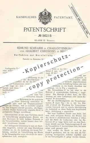original Patent - Edmund Schramm , Adalbert Chechong , Berlin / Charlottenburg , Herst. von Dauerbrot | Brot , Bäcker !!