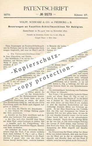 original Patent - Volpp , Schwarz & Co. , Freiburg / Bayern | Facetten - Schleifmaschine für Hohlglas | Glas schleifen