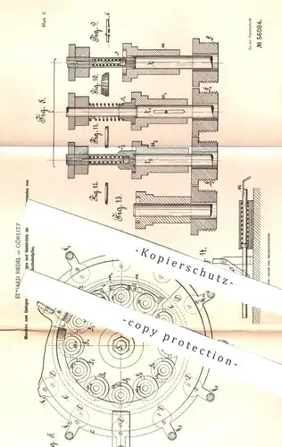 original Patent - Eduard Riedel , Görlitz , 1890 , Stoffüberzug an Wächeknopf | Knopf , Knöpfe , Stoffknopf , Schneider