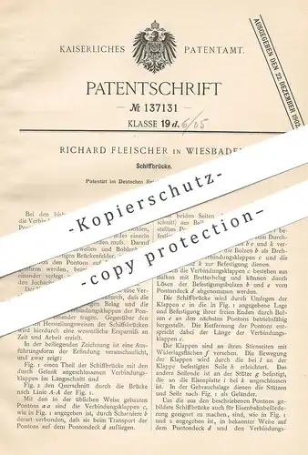 original Patent - Richard Fleischer , Wiesbaden , 1900 | Schiffbrücke | Pontonbrücke | Ponton , Schiff , Boot , Schiffe