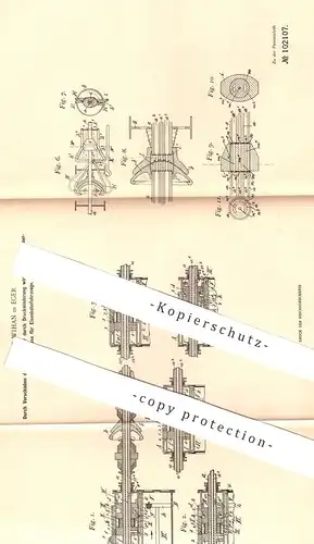 original Patent - Robert Wihan , Eger / Tschechien / Ungarn | 1897 | Luftdruckbremse für Eisenbahn | Bremse , Bremsen