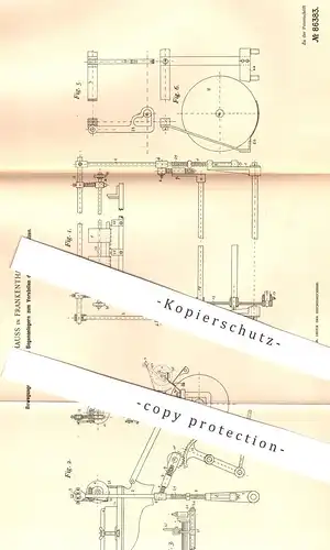 original Patent - Josef Hauss , Frankenthal / Rhein , 1895 , Bogenanleger für Schnellpresse | Presse , Druck , Papier !