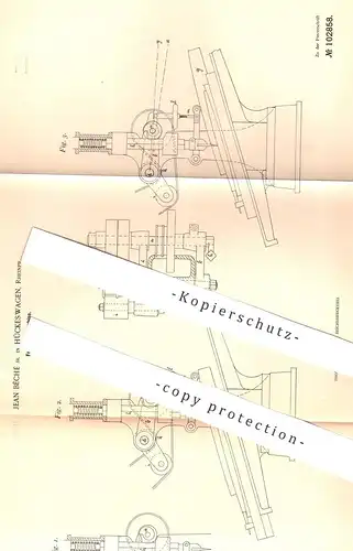 original Patent - Jean Bêché , Hückeswagen / Rheinpr. / Wuppertal , 1897 , Feilenhaumaschine | Feile , Feilen | Werkzeug