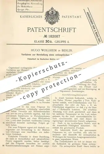 original Patent - Hugo Wollheim , Berlin , 1904 , antiseptisches Präparat | Tablette , Medizin , Apotheker , Arzt !!!