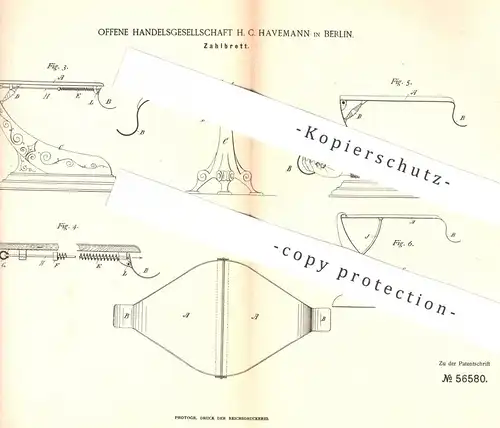 original Patent - OHG H. C. Havemann , Berlin , 1890 , Zahlbrett | Münzbrett , Geld , Verkaufen , Münzen , Verkäufer !