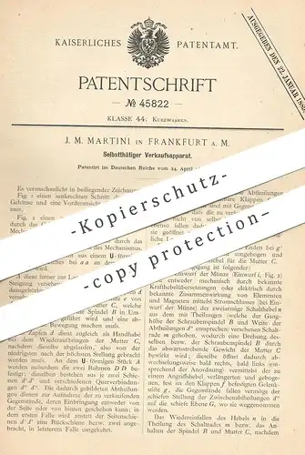 original Patent - J. M. Martini , Frankfurt / Main , 1888 , Selbsttätiger Verkaufsapparat | Verkaufsautomat , Automat !
