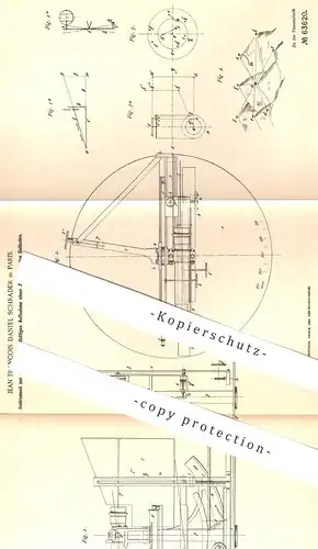 original Patent - Jean François Daniel Schrader , Paris Frankreich , 1891 , Aufnahme einer Gelände Zeichnung | Landkarte