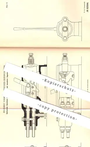 original Patent - Engelbert Volmer , Remscheid / Bliedinghausen , Hydraulik - Hochdruck - Steuerung | Fahrstuhl , Kran