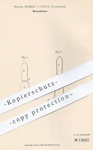 original Patent - Witwe Dupret , Douai , Frankreich , 1880 , Warzenhütchen | Warzen , Arzt , Medizin , Apotheker !!!