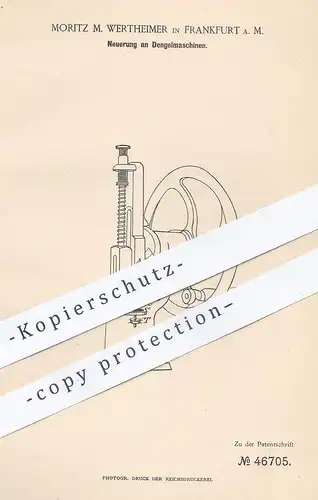 original Patent - Moritz M. Wertheimer , Frankfurt / Main , 1888 , Dengelmaschine | Dengel , Sense , Landwirtschaft !!