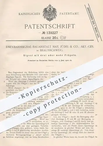 original Patent - Eisenbahnsignal Bauanstalt Max Jüdel & Co. AG , Braunschweig , 1902 , Eisenbahn - Signal | Lokomotive