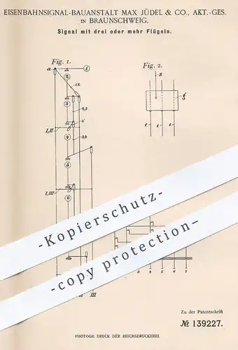 original Patent - Eisenbahnsignal Bauanstalt Max Jüdel & Co. AG , Braunschweig , 1902 , Eisenbahn - Signal | Lokomotive