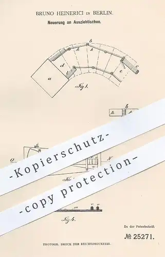 original Patent - Bruno Heinerici , Berlin , 1882 , Ausziehtisch | Tisch zum Ausziehen | Tischler , Holz , Möbel !!