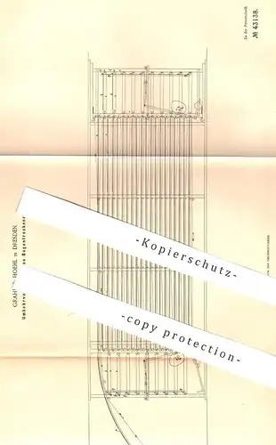 original Patent - Grahl & Hoehl , Dresden , 1887 , Umkehrvorrichtung am Bogentrockner | Papierfabrik , Papier !!