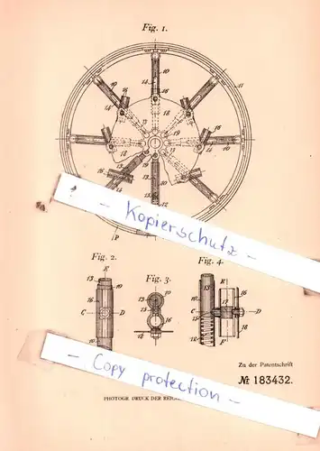 original Patent - Giuseppe Restucci in Rom , 1905 , Rad mit federnden Speichen !!!