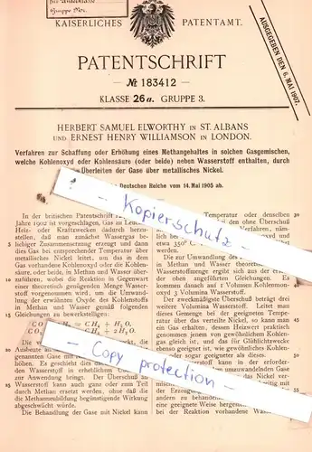 original Patent - Herbert Samuel Elworthy in St. Albans und Ernst Williamson in London , 1905 , !!!