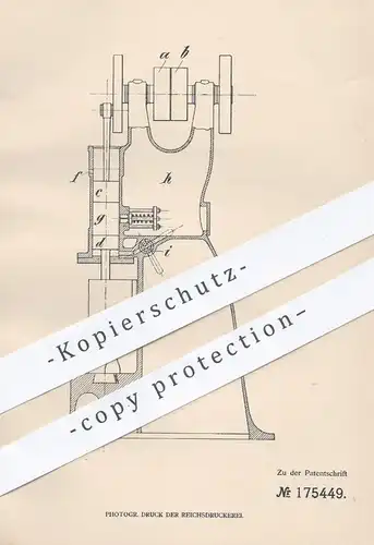 original Patent - Ernst Langheinrich , Kalk / Köln , 1905 , Luftdruckhammer | Luft - Druckhammer , Hammer , Pressluft