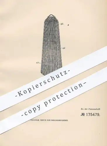 original Patent - Alex Streubel , Hamburg , 1904 , Gewirkter o. gestrickter Glühstrumpf | Strumpf , Stricken , Mode !!