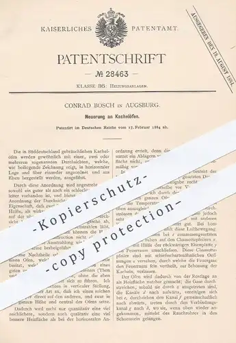 original Patent - Conrad Bosch in Augsburg , 1884 , Kachelofen , Kachelöfen | Kachel - Ofen , Öfen , Ofenbauer !!!