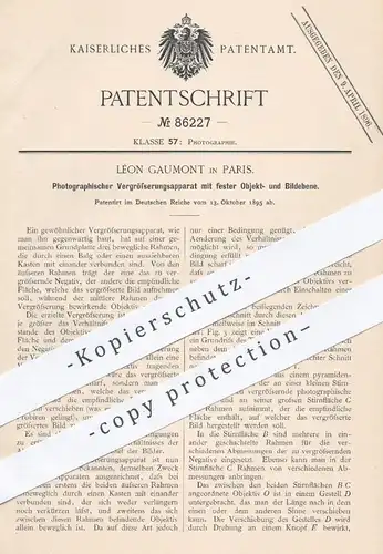 original Patent - Léon Gaumont in Paris , 1895 , Vergrößerungsapparat für Fotografie | Fotograf , Fotokamera , Kamera !!