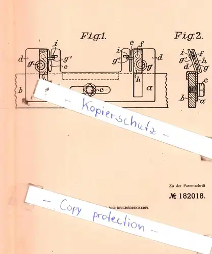 original Patent -  W. Honegger in Dresden-Plauen , 1906 , Fadenleiter für Vorspinn- und Feinspinnmaschinen !!!