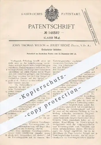 original Patent - John Thomas Wilson , Jersey Shore , Pennsylvania , USA , 1901 , Entlasteter Schieber , Dampfmaschinen