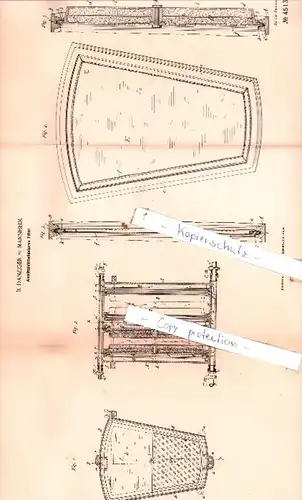 Original Patent  - B. Danziger in Mannheim , 1888 , Auseinandernehmbares Filter !!!