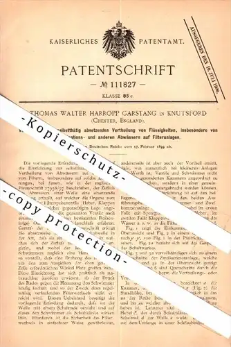 Original Patent - Thomas Walter Harropp Garstang in Knutsford , Cheshire , 1899 , sewerage !!!