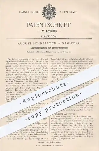 original Patent - A. Schneeloch , New York 1900 , Typenhebellagerung für Schreibmaschinen , Schreibmaschine , Schreiben