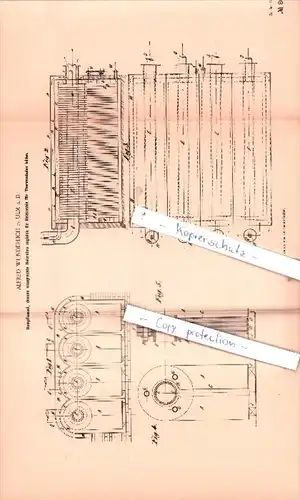 Original Patent  - Alfred Wunderlich in Ulm a. D. , 1895 , Elektrische Apparate !!!