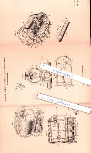 Original Patent  - Wiliam Duncan in Town of three River , Canada , 1900 , Kolbenwassermesser !!!