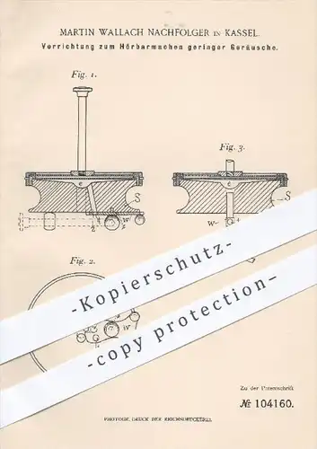 original Patent - Martin Wallach Nachfolger , Kassel , 1896 , Hörbarmachen geringer Geräusche , Ohren , Gehör , Hörgerät