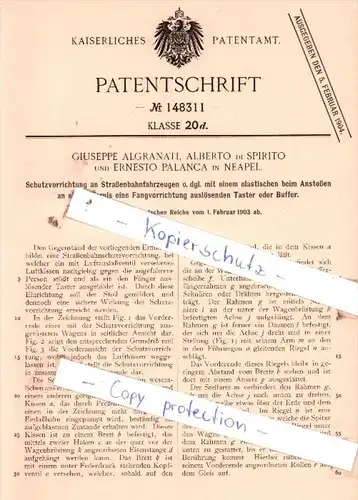 Original Patent  - Giuseppe Algranati, Alberto di Spirito und Ernesto Palanca in Neapel , 1903 , !!!
