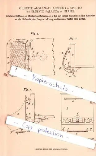 Original Patent  - Giuseppe Algranati, Alberto di Spirito und Ernesto Palanca in Neapel , 1903 , !!!