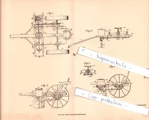 Original Patent  - Ephraim E. Levig in Lorin , Staat Californien , 1905 , Säemaschine für Mais !!!