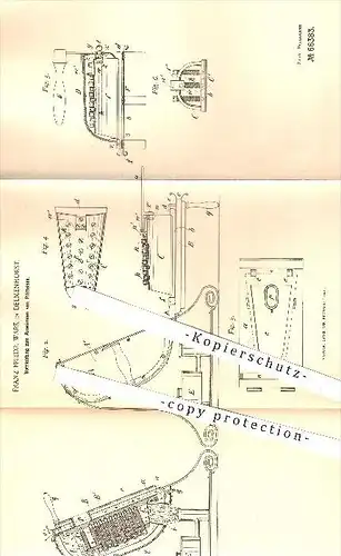 original Patent - Fr. F. Wark , Delmenhorst , 1892 , Anwärmen von Plätteisen , Bügeleisen , Bügeln , Plätten , Heizen !!