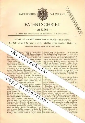 Original Patent - Pierre Desloges à Rouen , 1887 , Faire une éponge , boulangerie !!!