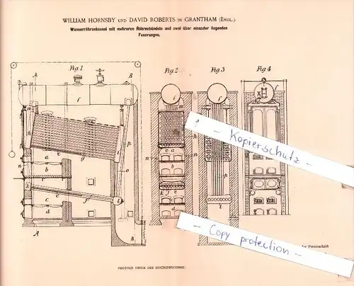 Original Patent  - William Hornsby und David Roberts in Grantham , Engl. , 1901 , !!!