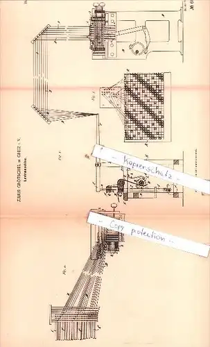 Original Patent  - Julius Grötschel in Greiz i. V. , 1891 , Levirmaschine !!!