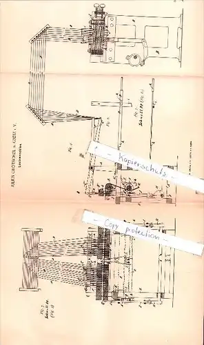 Original Patent  - Julius Grötschel in Greiz i. V. , 1891 , Levirmaschine !!!