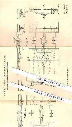 original Patent - H. Aldefeld / Düsseldorf , Jos. South / Köln , 1888 , Seitenkupplung für Eisenbahnen , Kupplungen !!!