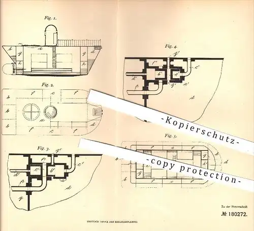 original Patent - Hermann Schüttekopp , Berlin , 1904 , Fahrtiefe vom Unterseeboot , U-Boot , U-Boote , Boot , Schiffe