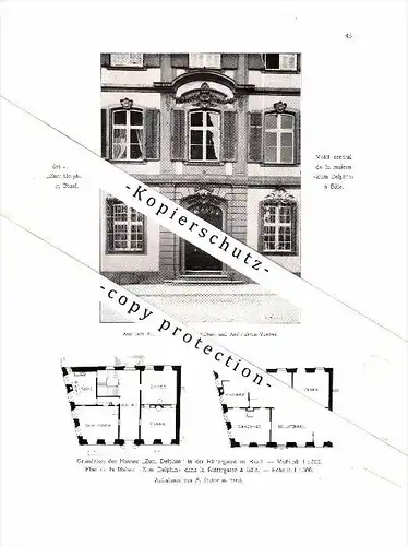 Photographien / Ansichten ,1907 , Haus zum Delphin , Ruttergasse , Basel , Im Berg Zürich Prospekt , Architektur , Fotos