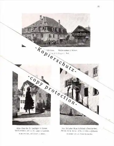 Photographien / Ansichten , 1907 , Steinsberg , Maienfeld , Münster , Ennenda , Grüsch , Prospekt , Architektur , Fotos