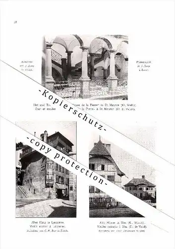 Photographien / Ansichten , 1907 , Mex , Lausanne , Twann - Biel , Prospekt , Architektur , Fotos !!!