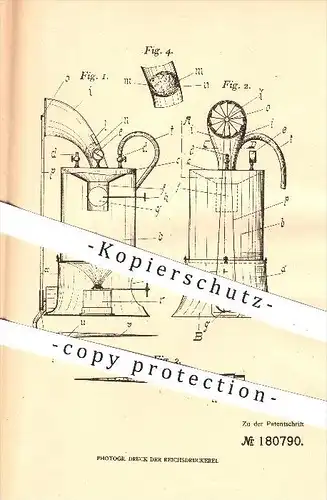 original Patent - P. Schönfelder , Kassel ,1905, Desinfektionsapparat , Desinfektion , Desinfizieren , Möbel , Reinigung